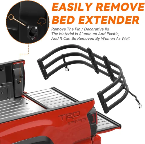 Vista 6 de Extensor de caja de camión para Tacoma Gladiator Maverick Ridgeline, extensión de longitud de cama de 21 pulgadas, se requiere perforación
