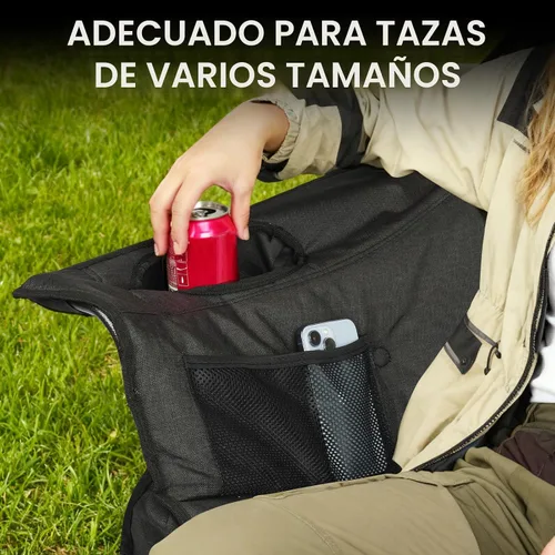 Vista 5 de Huskfirm - Silla de camping doble de gran tamaño, soporta 800 libras, color negro