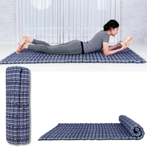 Vista 46 de Leewadee - Colchón de piso plegable - Futón japonés enrollable -Alfombra de tatami triple pliegue - Cama de piso para invitados - Colchón de camping