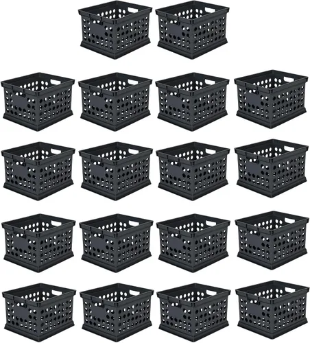 Vista 10 de Sterilite - Cajas de almacenamiento apilables de plástico con asas para organizar archivos para el hogar, oficina, dormitorio, garaje o área de Negro