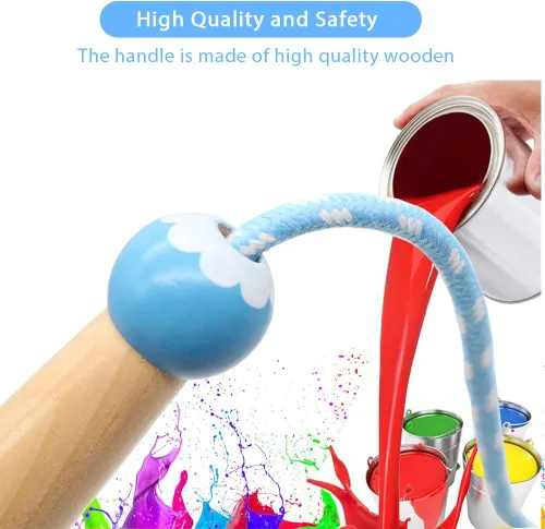 Vista 3 de Cuerda de Saltar para Niños, Cuerda de Saltar Ajustable de 7 Pies de Algodón con Mango de Madera para Niños y Niñas, Ejercicio al Aire Libre