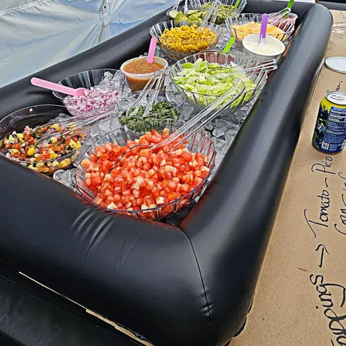 Vista 5 de Barras de servir inflables para bufé de hielo, bandejas para servir ensaladas, soporte para bebidas y alimentos, contenedores refrigerantes