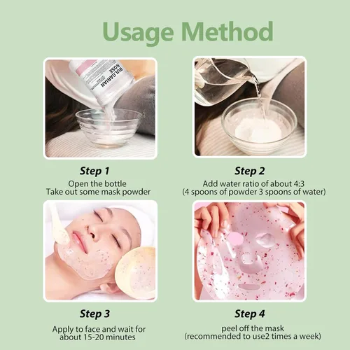 Vista 5 de Máscara de gelatina hidratante de limpieza profunda, desintoxicante, curativa y relajante, goma de modelado prémium para tratamientos faciales