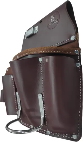 Vista 3 de Zeluga 11 Pocket Pro Bolsa de cuero para paneles de yeso, color cereza