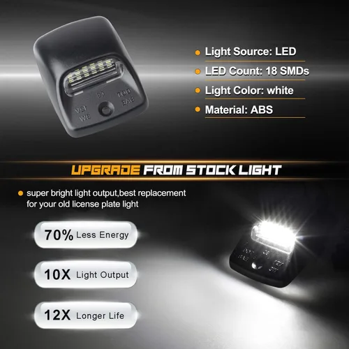 Vista 2 de Lámpara LED de repuesto para placa de matrícula compatible con Tacoma 2005 a 2015, Tundra 2000 a 2013, 6000 K blanco