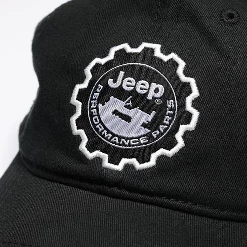 Vista 8 de Jeep Sombrero Performance Parts Gear Logo Gorra de béisbol pesada de sarga Negro