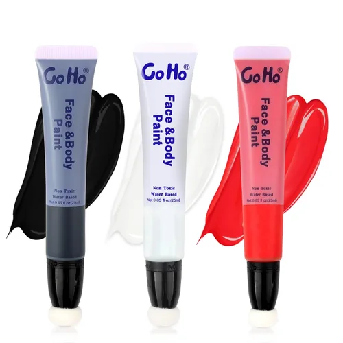 Vista 21 de Go Ho Pintura facial verde Amazonas, pintura corporal crema a base de agua, lavable, altamente pigmentada, suave y segura para la piel, disfraces