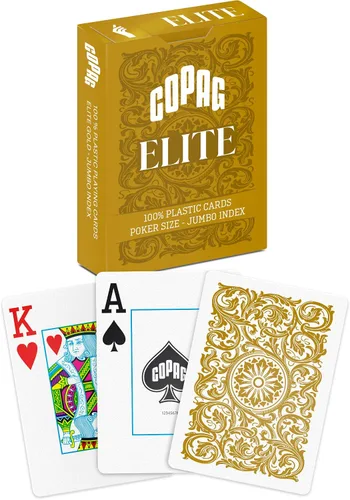 Vista 11 de Copag Elite cartas de juego 100% de plástico, tamaño póquer (estándar) índice Jumbo, baraja individual (negro)