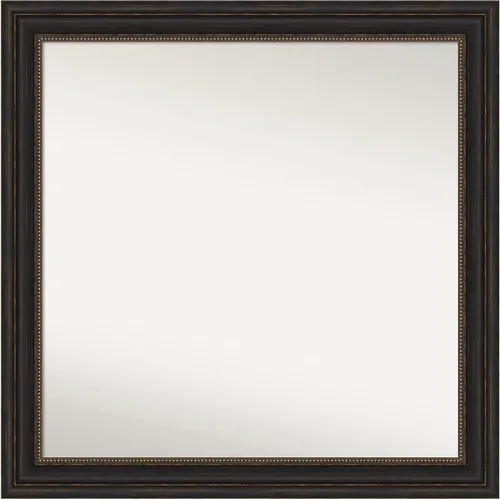 Vista 652 de Amanti Art Espejo de pared personalizado no biselado (25 x 25 pulgadas), marco de bronce acentuado, varios tamaños personalizados, espejo de baño