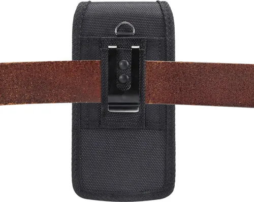 Vista 3 de Funda vertical de nailon para teléfono celular con clip para cinturón de metal, funda para iPhone 16 Pro Max 15 14 Pro Max Samsung Galaxy S25 Ultra