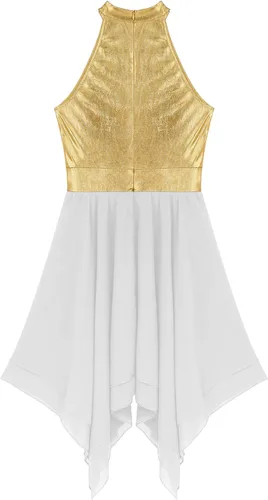 Vista 5 de YOOJOO Vestido de baile litúrgico sin mangas con dobladillo irregular para mujer
