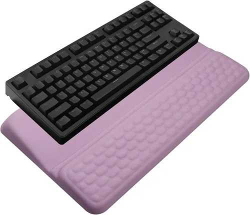 Vista 10 de Soporte para teclado de computadora con reposamuñecas, soporte ergonómico inclinado para teclado - Elevador de teclado con almohadilla para muñeca