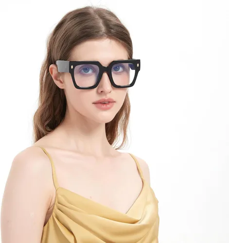 Vista 2 de Blue Light Blocking Glasses for Women Men Metal Round Frame Gris (Smoke Grey)