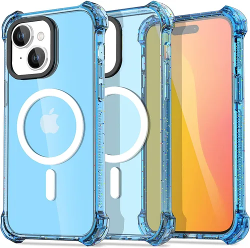 Vista 16 de AICase Funda Rebote Rosa Neón Brillante Compatible con iPhone 15, Transparente a Prueba de Impactos Resistente a Golpes Linda Femenina Adolescente