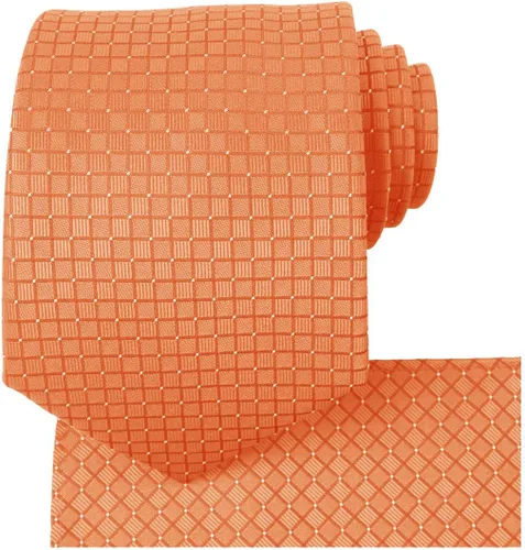 Vista 31 de KissTies Mens Checkered Tie Set Solid Color Festive Necktie + Pocket Square