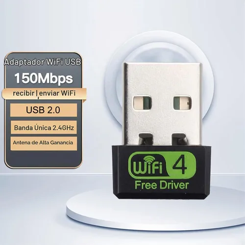 Vista 2 de 10Gtek 150Mbps libre conductor inalámbrico USB WiFi adaptador, banda única 2.4GHz