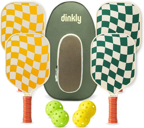 Vista 18 de Juego de 2/4 palas de pickleball - Raqueta de pickleball de grafito/fibra de vidrio aprobada por USAPA, 2 raquetas de pickleball, 4 pelotas y 1