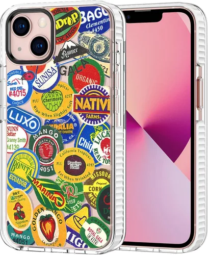 Vista 6 de Funda para teléfono compatible con iPhone 13, protección contra caídas que absorbe los golpes, funda protectora de TPU suave y transparente diseñada