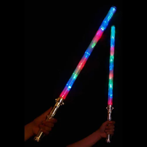 Vista 2 de Flashing Panda Sable de luz multicolor intermitente LED novedad espada rave accesorio
