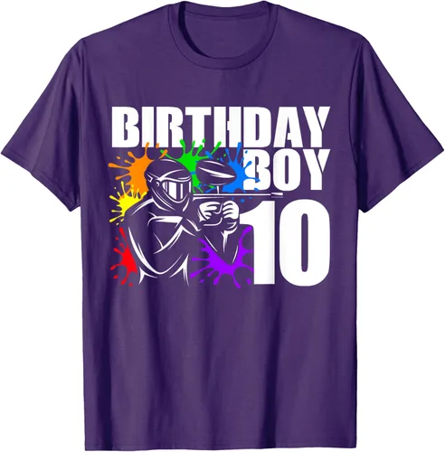 Vista 41 de Camiseta de 10 años de antigüedad, fiesta de cumpleaños para niños, Negro, S