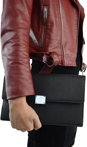 Vista 4 de Bolso de mano de cuero sintético para mujer