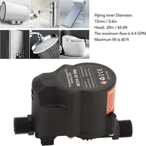 Vista 2 de Bomba de recirculación de refuerzo de ducha pequeña, bomba de refuerzo de presión de agua totalmente automática de bajo ruido, bomba