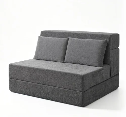 Vista 8 de Sofá cama plegable, silla convertible con almohada Gris oscuro
