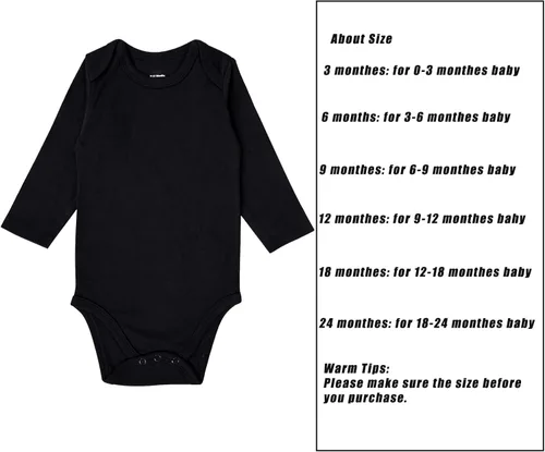 Vista 2 de hibshaby Baby Long Sleeve Bodysuit - Toddler Sleepers for Infant Unisex Boys Girls