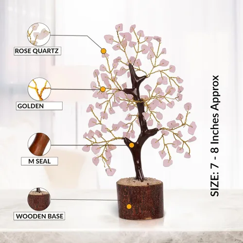 Vista 7 de NARIBABU Árbol de cuarzo rosa, cristales y piedras curativas, árbol de la vida de cristal, decoración de oficina en casa rosa, regalos de cumpleaños