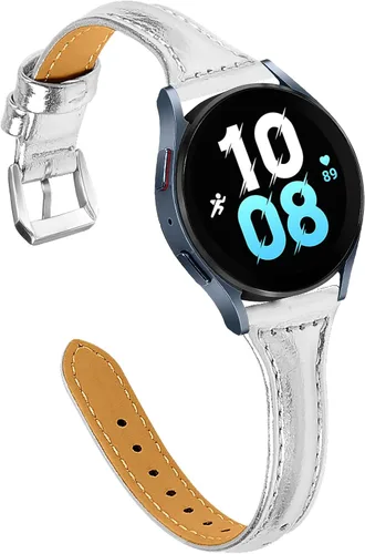 Vista 17 de JOYOZY Correa de cuero compatible con Samsung Galaxy Watch 6/7/FE/5/4 de 40 mm, 44 mm, Active (40 mm)/2 (40 mm) (44 mm), correa de muñeca delgada