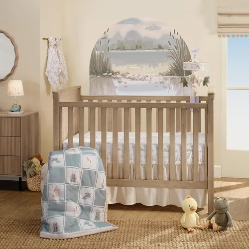 Vista 13 de Lambs & Ivy Baby Blooms - Juego de ropa de cama para cuna (3 piezas, diseño floral/mariposa), color rosa