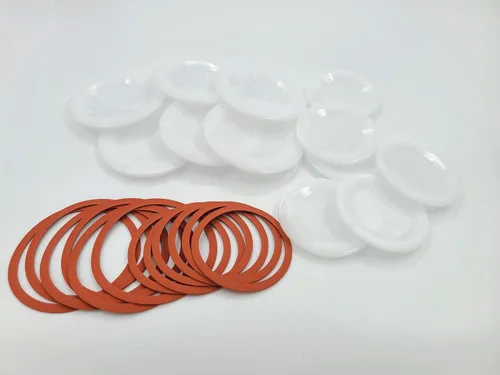 Vista 7 de El paquete de tapas reutilizables para conservas incluye 12 tapas y anillos de boca ancha y 12 de boca regular y 24 etiquetas solubles para tarros
