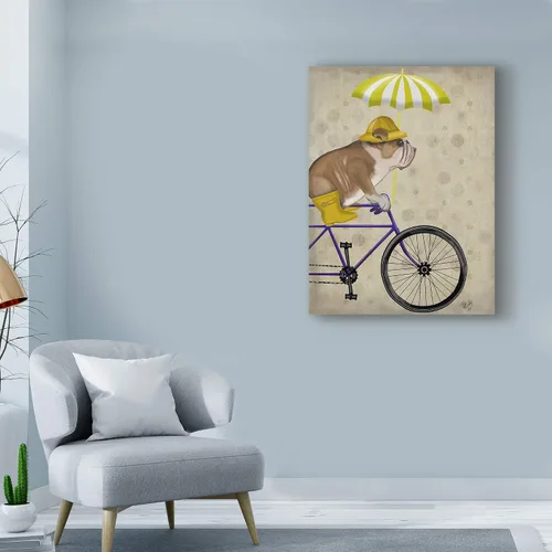 Vista 3 de Fab Funky - Bulldog inglés en bicicleta (31.9 x 50.4 in)