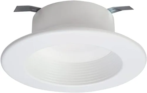 Vista 2 de RL - Lámpara de techo empotrada LED blanca de 4 pulgadas con ajuste de deflector con 90 CRI, 5000K luz diurna