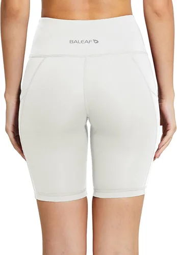 Vista 3 de BALEAF Pantalones cortos de ciclismo de cintura alta para mujer, de 8 , 7 , 5 pulgadas, para entrenamiento, yoga, correr, gimnasio, pantalones
