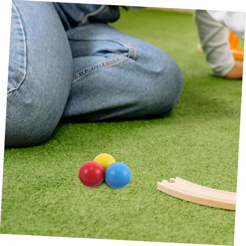 Vista 5 de Toddmomy 3 bolas de madera para croquet de repuesto para juegos familiares al aire libre, promueve la coordinación ojo-mano para actividades