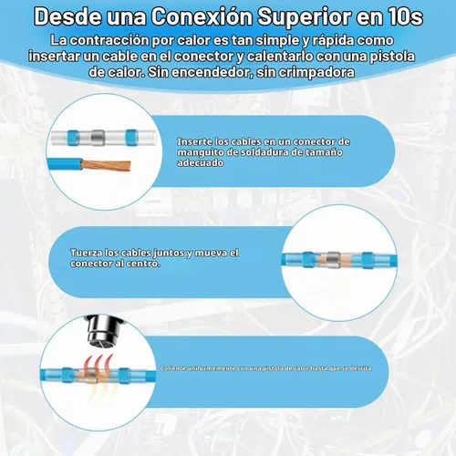 Vista 4 de 110 Piezas, 5 Tamaños, Kit de Conectores de Alambre Termorretráctiles, Auto-Contracción Sin Soldadura para Uso Marino/Automotriz, Conectores