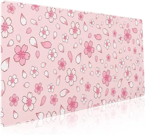 Vista 51 de Alfombrilla de mouse negra estética vintage para juegos botánicos, extendida, bonita planta verde bosque, naturaleza, floral, grande