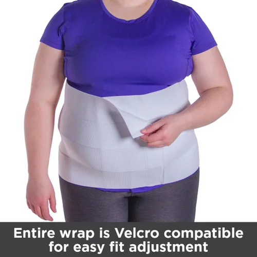 Vista 8 de BraceAbility Envoltura abdominal de tamaño extra grande Carpeta de compresión para adelgazar aplanar y apretar el estómago Blanco M