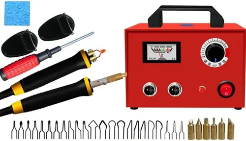 Vista 5 de ele ELEOPTION Kit de herramientas de manualidades de doble boca para pirografía de 110 V, kit de máquina de pirografía láser multifunción con 2