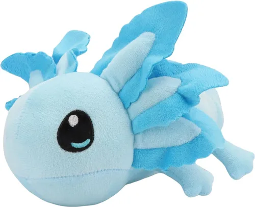 Vista 3 de Peluche realista de ajolote azul de 17.7 pulgadas, suave y largo animal de peluche de salamandra, lindo peluche de anfibio para niños, niñas, niños
