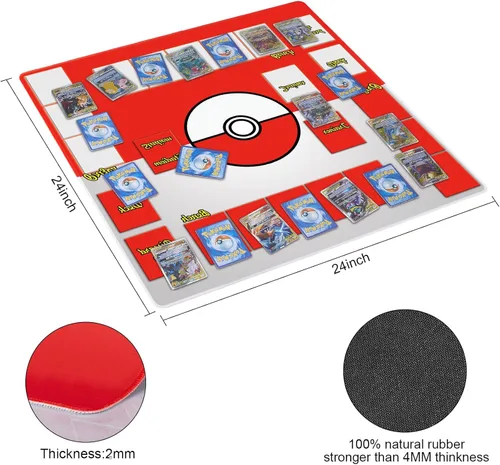Vista 6 de Biouai Tapete de juego para juego de cartas intercambiables, tapete de juego cosido con tubo para juego de cartas con zonas, tapete de juego