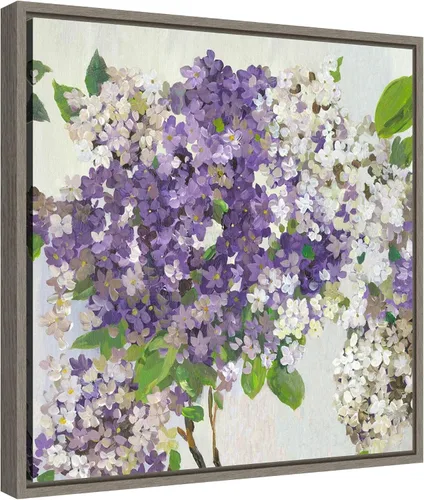 Vista 2 de Amanti Art Lienzo enmarcado para pared, 16 x 16 pulgadas, hortensia de verano morado II de Asia Jensen, lienzo enmarcado para pared, obras de arte