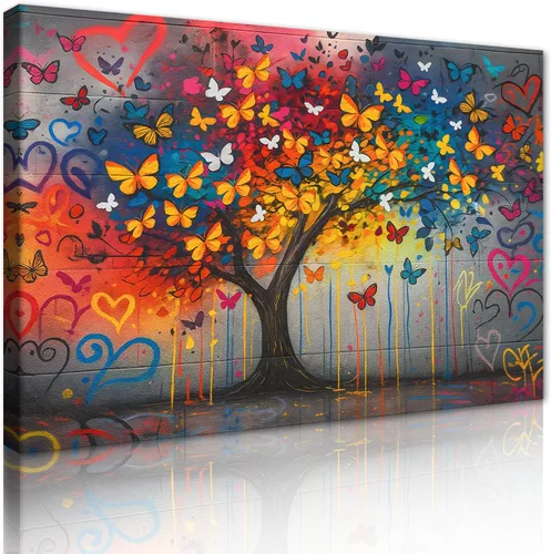 Vista 25 de Yeesjoee Graffiti Hip-Hop Style Culture - Arte de pared, póster abstracto de la vida es hermosa, impresión en lienzo colorido y moderno de pintura