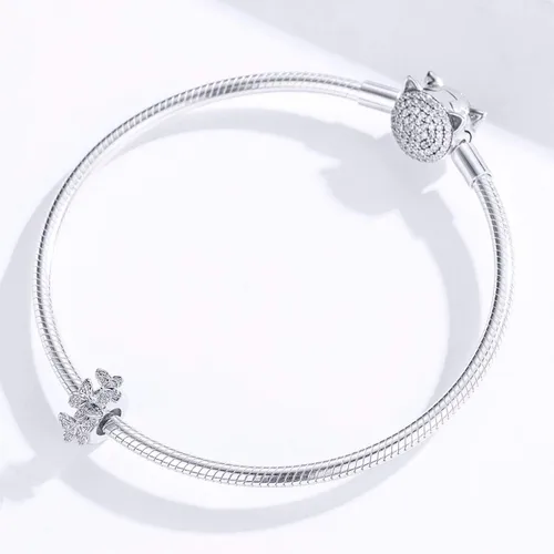 Vista 3 de BISAER Colgantes de plata de ley 925 para pulseras tapones