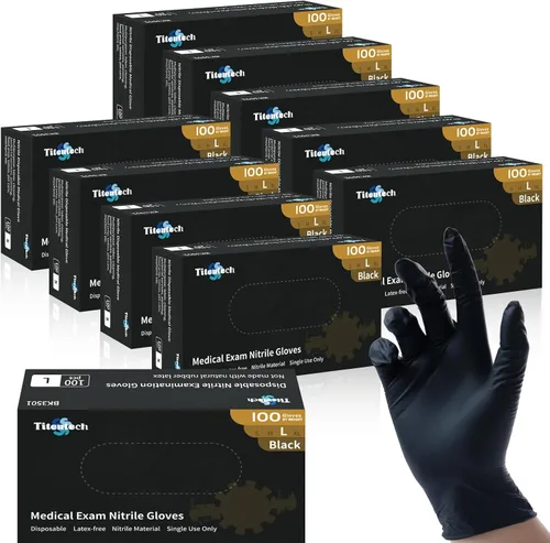 Vista 13 de Guantes desechables de examen de nitrilo guantes de cocina negros desechables seguros para alimentos 3mil 100 unids/caja