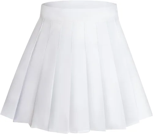 Vista 6 de Faldas de uniforme escolar de tenis tipo skater plisadas de cintura alta para mujeres y niñas
