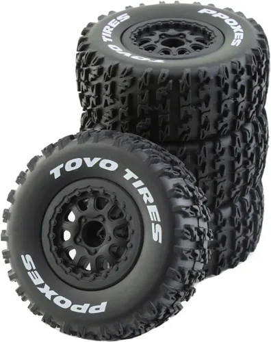 Vista 8 de Lifehead 1/10 Neumáticos de camión de curso corto RC para todo terreno, adecuados para TRAXXAS Slash4X4 HuanQi 727 ARRMA SENTON 3S Losi Ford Raptor
