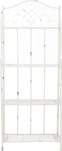 Vista 8 de SAFAVIEH Colección Outdoor Amaris - Estante de panadería de 4 niveles, estilo victoriano, de hierro forjado envejecido, color verde oscuro