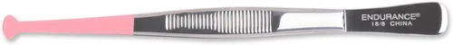 Vista 2 de RSVP International Endurance Kitchen Baking/Decorating Collection Pinzas culinarias rectas con puntas dentadas recubiertas de acero inoxidable